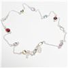 Image 3 : SILVER GENUINE GEMSTONE 18"   NECKLACE