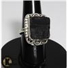 Image 1 : #227-BLACK TOURMALINE RING SIZE 7