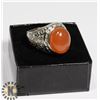 Image 1 : MALE RING NATURAL AGATE SIZE 9 CARNELIAN AGATE