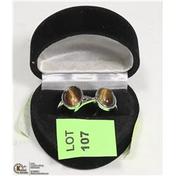 PAIR OF WOMEN NATURAL TIGER EYE RING