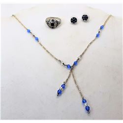 15)  SUITE OF BLUE CRYSTAL AND ZIRCON