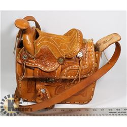 LEATHER HORSE PURSE VERY DETAILED- USED