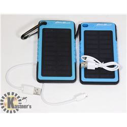 LOT OF 2 EDDIE BAUER SOLAR POWER BANKS 6000MAH
