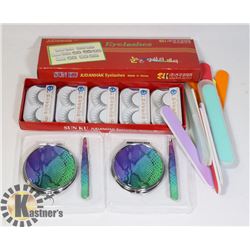 FLAT OF NEW MAKE UP INC NEW EYELASHES