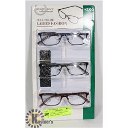 DESIGN OPTICS LADIES FASHION READING GLASSES +2.0
