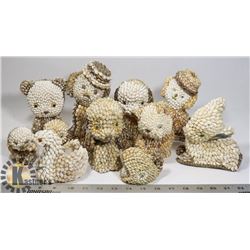 BOX OF SHELL FIGURINES