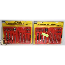 2 NEW QUICK CHANGE DRILL AND DRIVER SET