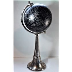3)  BLACK WITH SILVER WRITING WORLD GLOBE