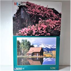 6)  LOT OF 2 FACTORY SEALED 500 PCE PUZZLES
