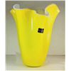 Image 1 : 1)  HAND BLOWN YELLOW AND WHITE GLASS