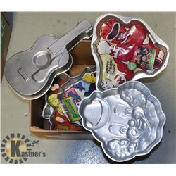 BOX OF ASSORTED WILTON CAKE PANS INCLUDES