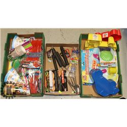 THREE FLATS OF SUMMER ITEMS INCLUDING PARTY