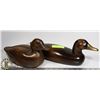 Image 1 : PAIR OF WOOD CARVED DUCK DECOYS