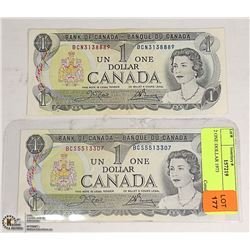 2 ONE DOLLAR 1973