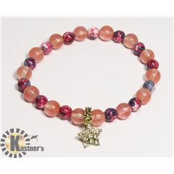 #156-PINK WATER TOURMALINE/ RAINBOW JASPER