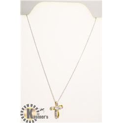 #179-BLUE TOPAZ & CZ PENDANT & NECKLACE