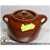 Image 1 : BROWN STONEWARE BEAN POT - GENERAL,