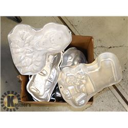 BOX OF ASSORTED WILTON CAKE PANS INCLUDES