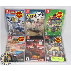 LOT OF 6 NEW NINTENDO SWITCH GAMES: INCLUDES