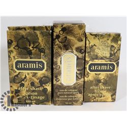 TWO BOTTLES OF ARAMIS AFTER SHAVE AND ONE BOTTLE