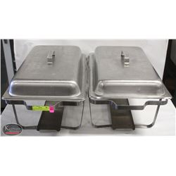 TWO CHAFFING DISH FRAMES W/ 2 LIDS