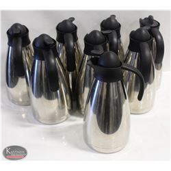 LOT OF 8 STAINLESS STEEL COFFEE CARAFE'S