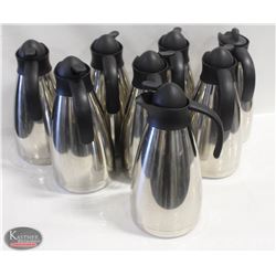 LOT OF 8 STAINLESS STEEL COFFEE CARAFE'S