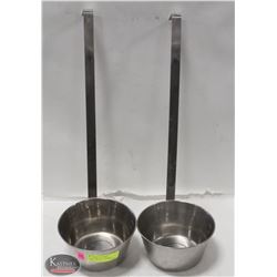 2 LARGE PORTION STAINLESS STEEL LADELS