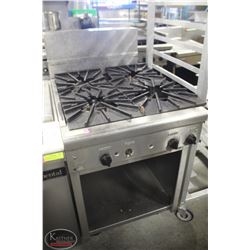 4 BURNER QUEST STOVE W/ UNDERSHELF STORAGE