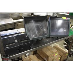 LOT OF 2 MICROS POS SYSTEMS W/ 2 RECEIPT PRINTERS