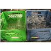 Image 1 : CRATE OF WHITE WINE GLASSES & JUICE/DRINKING