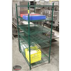 3' GREEN WIRE COMMERCIAL STORAGE RACK- 6 TIER