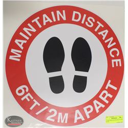 16" RED MAINTAIN DISTANCE FLOOR DECAL