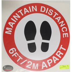 16" RED MAINTAIN DISTANCE FLOOR DECAL