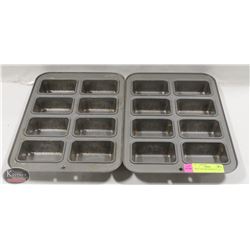 2 MINI-LOAF BREADPANS 10" X 15"