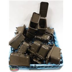 TRAY OF FLIP-TOP CONDIMENT/SAUCE INSERTS W/ BOOTS