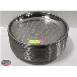 STACK OF 16" CHROME-PLATED CIRCULAR PLATTERS