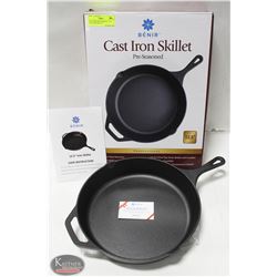 NEW BENIR PROFESSIONAL 12.5" CAST IRON SKILLET