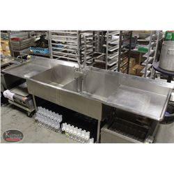 STAINLESS STEEL 2-WELL SINK W/ PRE-RINSE & 2