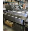 Image 1 : 3-WELL STAINLESS STEEL COMMERCIAL SINK W/