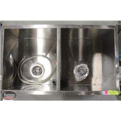 LIKE NEW STAINLESS STEEL DOUBLE SINK - DENT &