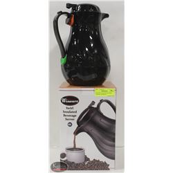 NEW WINCO 64 OZ BLACK SWIRL THERMAL BEVERAGE
