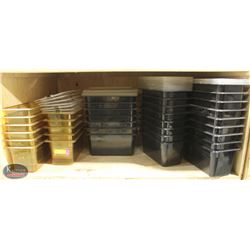 LARGE LOT OF ASSORTED POLY-CARBONATE FOOD INSERTS