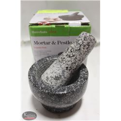 NEW 3.5" GRANITE MORTAR & PESTLE