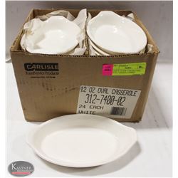 CASE W/ 24 NEW CARLISLE 12OZ OVAL CASSEROLE DISHES