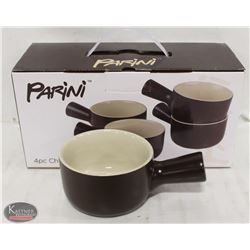 NEW PARINI 4-PIECE CERAMIC CHILI BOWL SET- 16 OZ