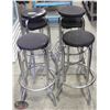 Image 1 : 6 CHROME STOOLS W/ LEATHERETTE PADDED SEAT