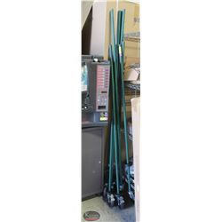 8 COMMERCIAL STORAGE RACK POLES W/ 5" CASTORS