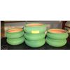 Image 1 : GROUP OF 7 SHALLOW GREEN POTS