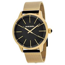 NEW DIESEL GOLD BAND/BLACK DIAL WATCH MSRP $295